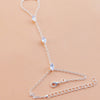 Silver multilayer vintage ball link finger bracelets displayed on a neutral background.
