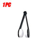 A black and white portable multifunctional eyeglass cleaning kit with a hinged design.