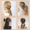 A collage showing various hairstyles including a braided ponytail and a loose hair braid suitable for different looks.