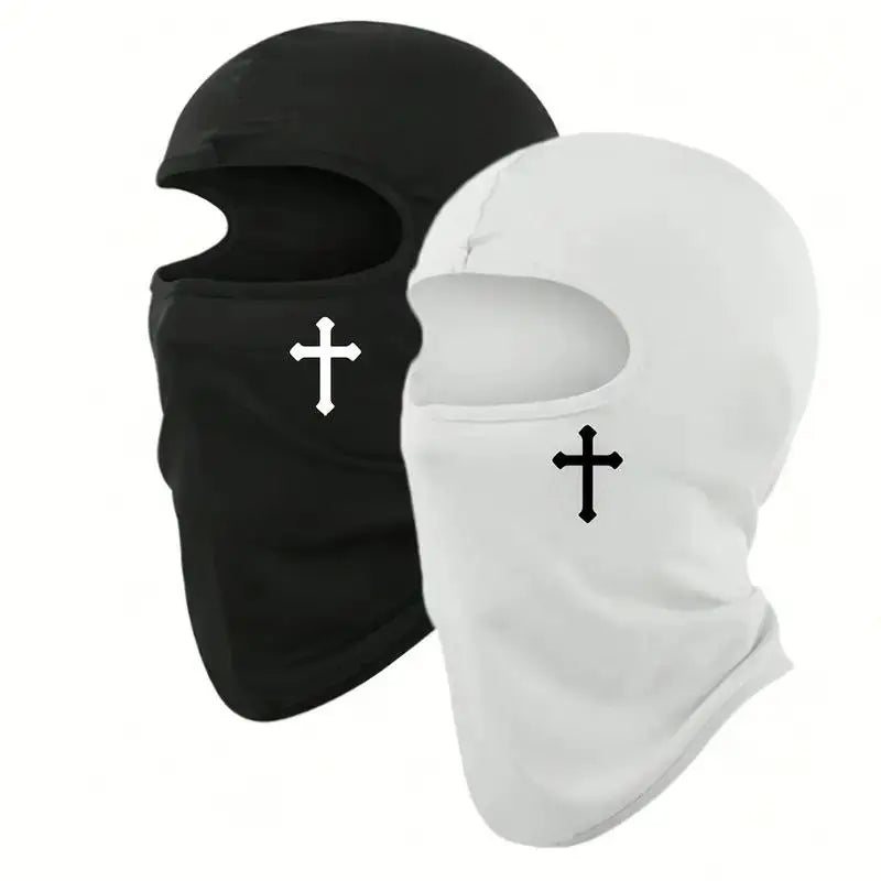 Black and white full face balaclava mask for sports and winter