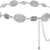 Ceinture à chaîne en métal argenté de style western