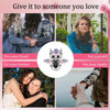 A collection of photos showing various ways to give a gift, including a sterling silver devil's eye charm bracelet.