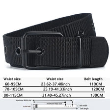 Ceinture tactique en nylon à toile noire pour hommes, avec boucle réglable et différentes tailles de taille