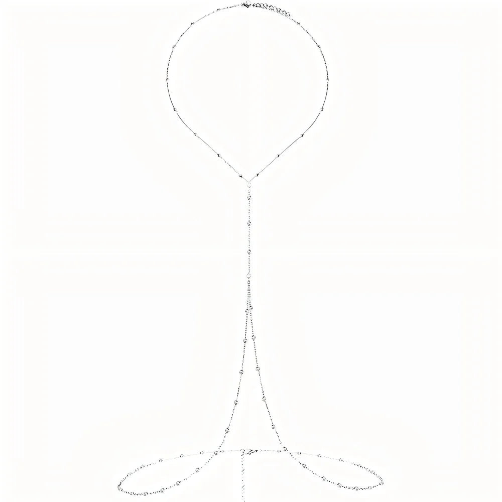 A delicate adjustable belly chain body jewelry displayed against a white background.