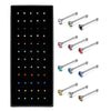 A set of fashion crystal stainless steel nose stud piercing jewelry in various colors and styles.