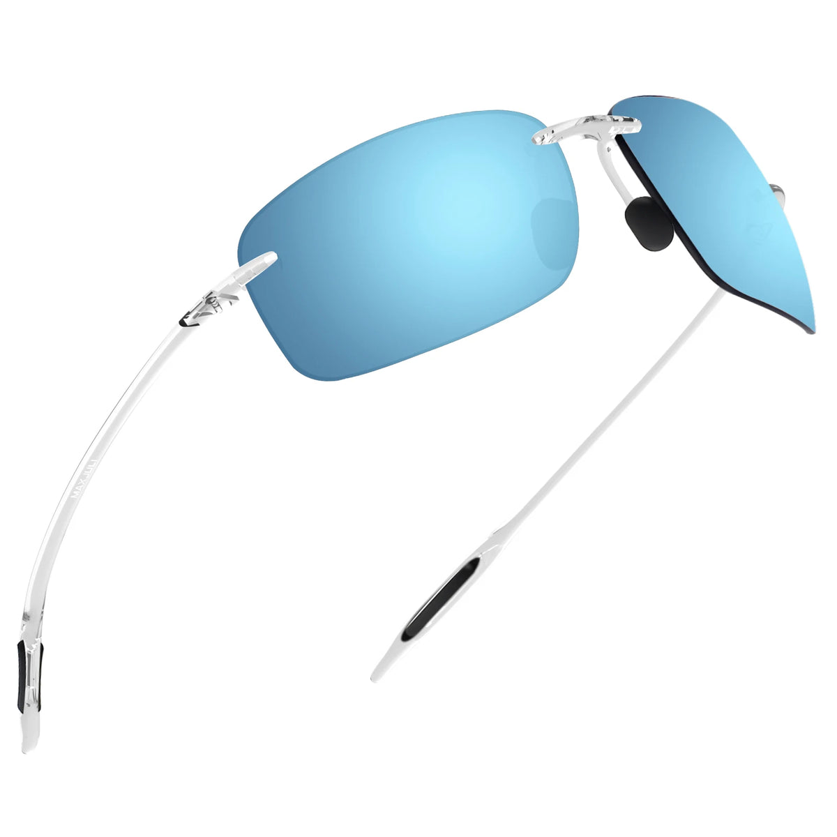 Rundrand-Sportbrille in Hellblau mit verstellbaren Armen