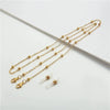 Gold metal beads sunglasses chain for eyewear displayed on a white background
