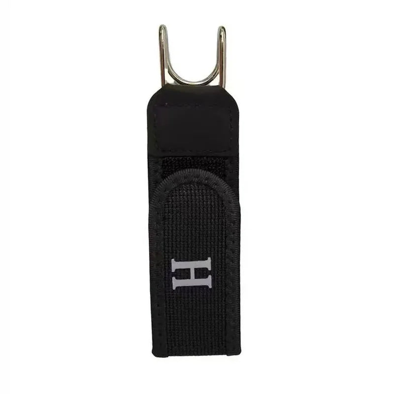 Black adjustable elastic waistband buckle set with silver metal components