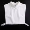 White fashionable blouse with a false collar and detachable neckline
