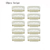 Ten beige precision snap hair extensions for bangs displayed in a grid format.
