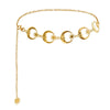 Goldener Boho-Mond-Flecht-Taillenkettengurt mit langer Kette.