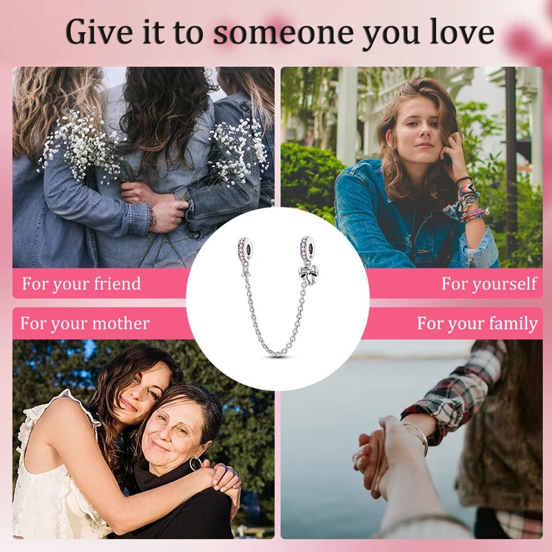 Sterling silver devil's eye charm bracelet shown in various gifting contexts for friends, mothers, family, and self.