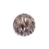 A close-up of elegant silver-toned horsetail hair clips with a twisted, textured design.