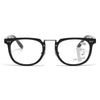 A pair of black multifocal reading glasses with a clear lens and a visible plus 1.50 diopter marking.