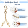 A double head metal glove clip featuring sturdy metal hooks and heavy duty links for secure item holding.