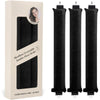 Box und drei schwarze Satin-Flexi-Haarstäbchen für Locken ohne Hitze