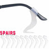 Five pairs of clear silicone anti-slip ear hooks for eyewear