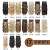 A collection of 17 shades of synthetic ombre hair clips displayed in various lengths and textures.
