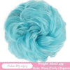 Ball of light blue wavy curly chignon hair fiber, about 45g