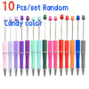 A set of ten colorful candy color beadable ballpoint pens displayed in a row.