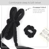 Bandeau de fer à boucler sans chaleur en velours noir pour cheveux, avec instructions d'utilisation