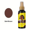 A bottle of Luxfume Dark Brown Lace Tint Spray with a gold pump dispenser.