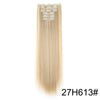 Long straight blonde hair extensions with diamond-encrusted hairpins