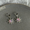 Pair of Y2K sun moon stainless steel hoop earrings with purple and silver accents