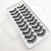 A tray of dramatic mink false eyelashes displayed on a white background.