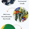Nahaufnahme eines 100% Baumwoll-Bandanas mit einem reactiven amerikanischen Flaggenmuster, das weiches Stoff und handgemachte