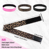 A set of black and pink velvet wig bands and a long leopard print velcro strap for hairline edging.