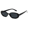 Black cat eye sunglasses with a thin metal detail