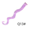 A long, wavy purple synthetic hair extension displayed against a white background.