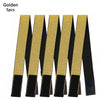 Five gold adjustable lace headbands for wigs and scarves displayed side by side