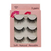 A box containing three pairs of soft natural reusable mink strip eyelashes.