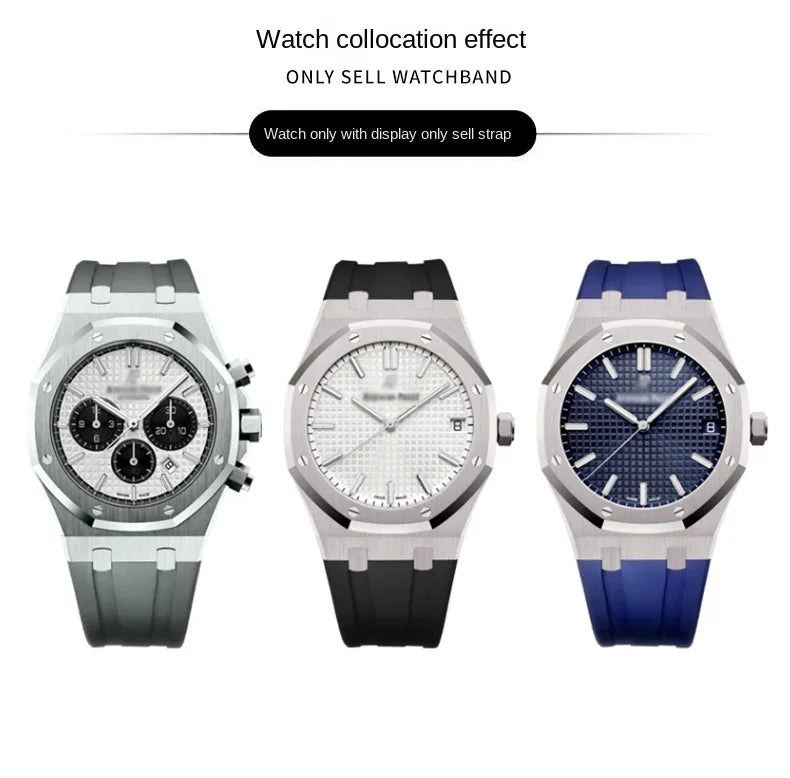 Three watches showing the collocation effect, with only the sell watchband visible.