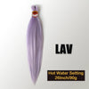 A bundle of long, purple pre-stretched Kanekalon braiding hair extensions with a gold-colored tag.