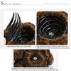 A close-up of a black plastic bowl and hair clip design for easy wearing, alongside sparkling Austrian diamonds with artifici