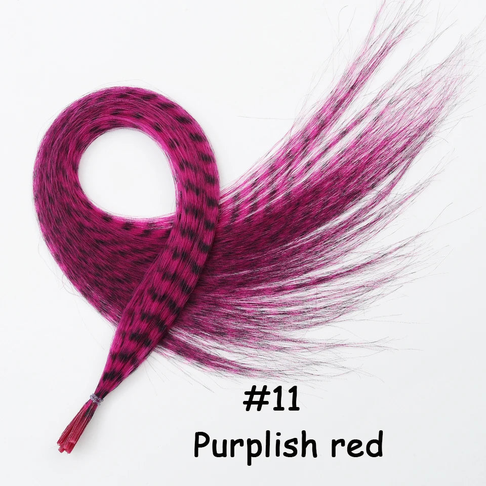 Un paquete de extensiones de cabello púrpura-rosa con acabado texturizado, etiquetado como #11 Rojo violáceo.