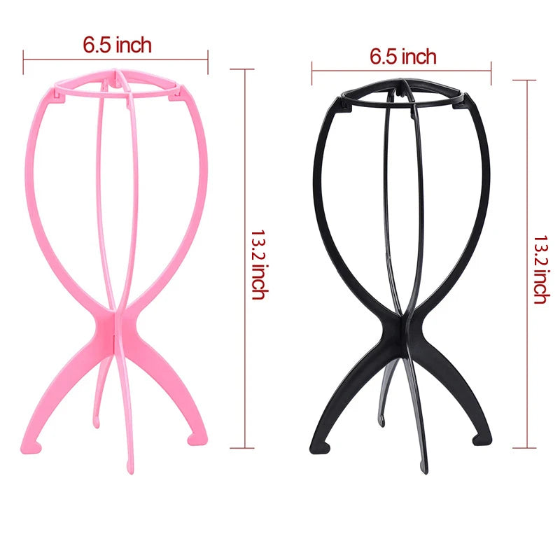Pinkes faltbares Ponytail- und Hutdisplay mit Maßen von 16,5 x 33 cm.