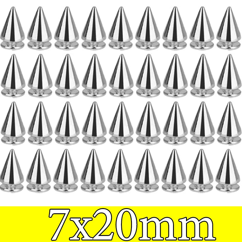A set of punk rock bullet rivets in 7x20mm size for DIY crafting
