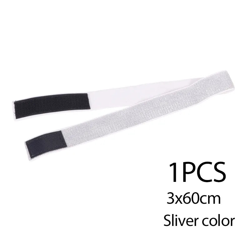 A single silver lace wig edge band with black and white sections.