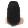 A natural Jerry curl lace front wig for women shown from the back.