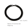Black stainless steel Cuban link bracelet with a 7mm chain and 14g weight