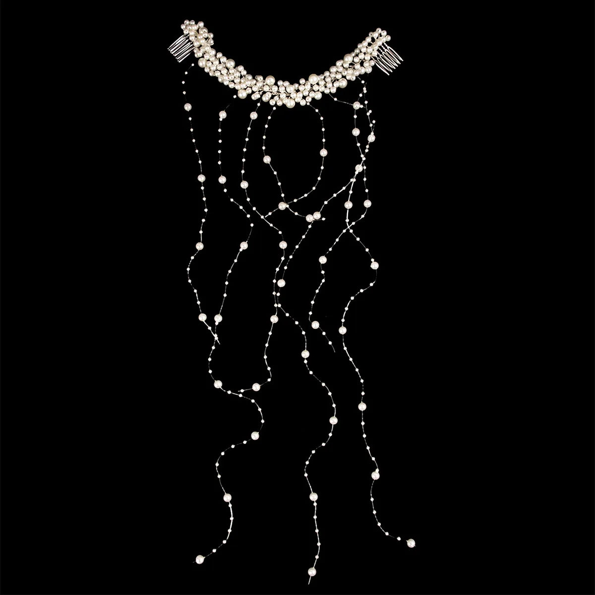 Elegant rhinestone bridal headband with dangling crystals