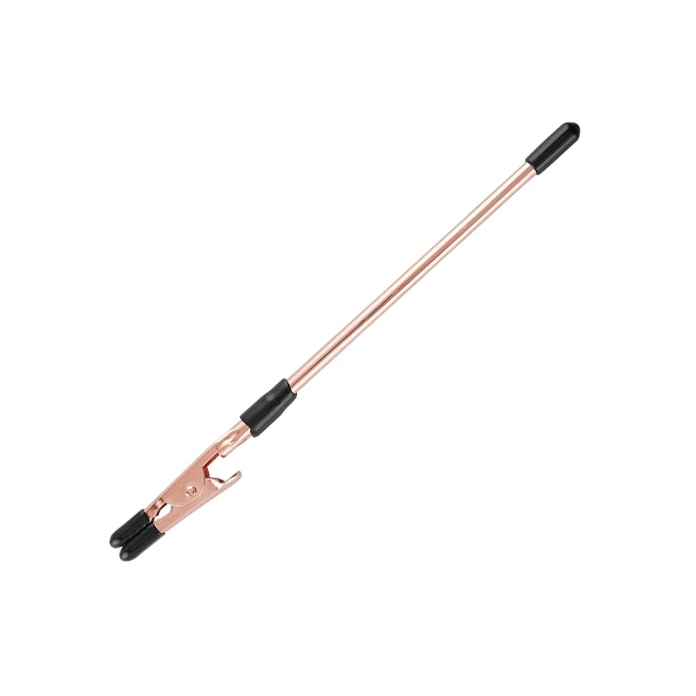 Langes, schlankes Roségold-Präzisionsarmbandwerkzeug mit Griff und Greifende End.