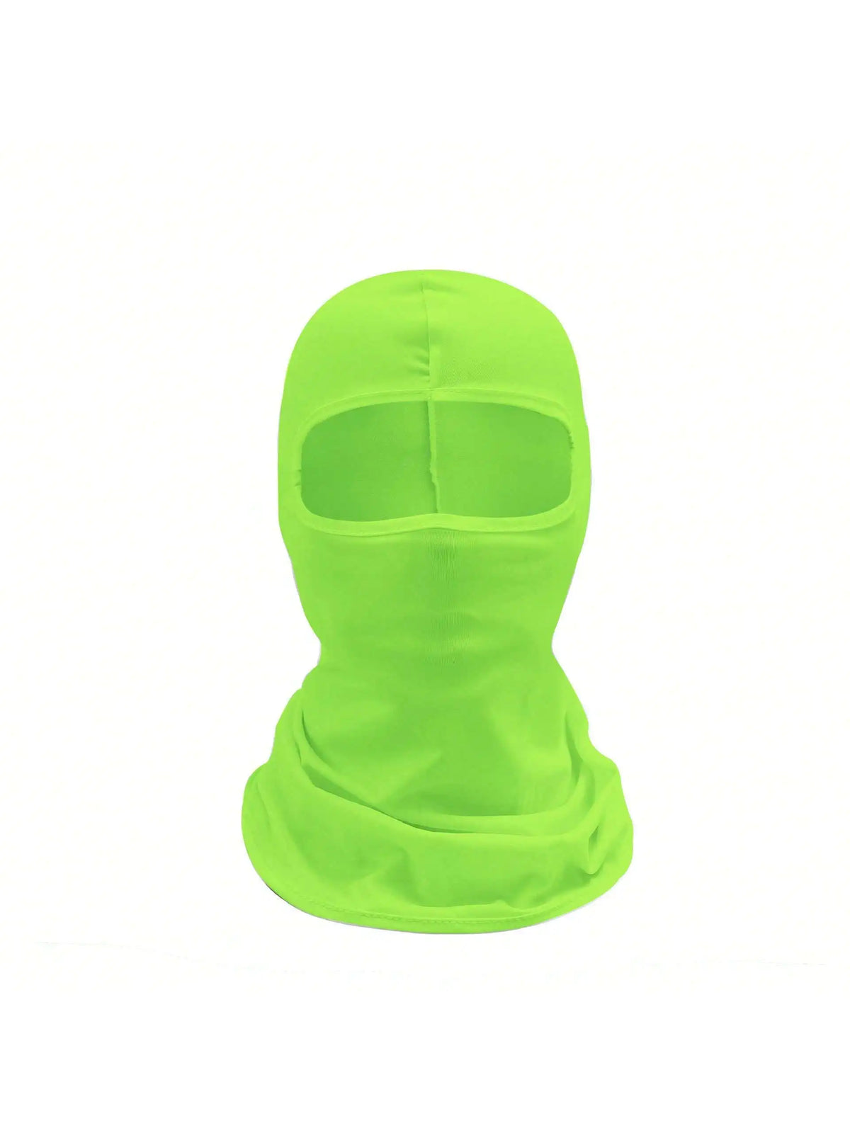 A bright lime green unisex multifunctional balaclava cap shown against a white background.
