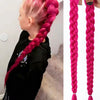 Pink 26 inch long synthetic braided ponytail for girls