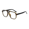 Gafas de lectura estilo piloto vintage con montura marrón oscura y lentes transparentes