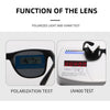 Test images demonstrating the function of a lens including polarized light and UV400 testing.